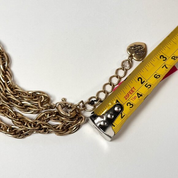 NWT Vintage Y2K Betsey Johnson Chunky Chain Pendant Necklace Gold Skull - Picture 12 of 16